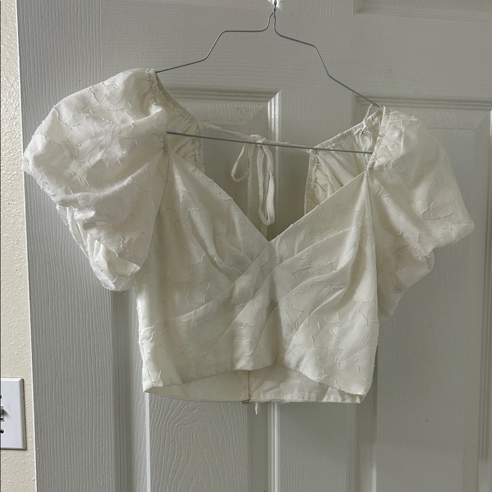 Lulu's Cream Puff Sleeve Blouse
